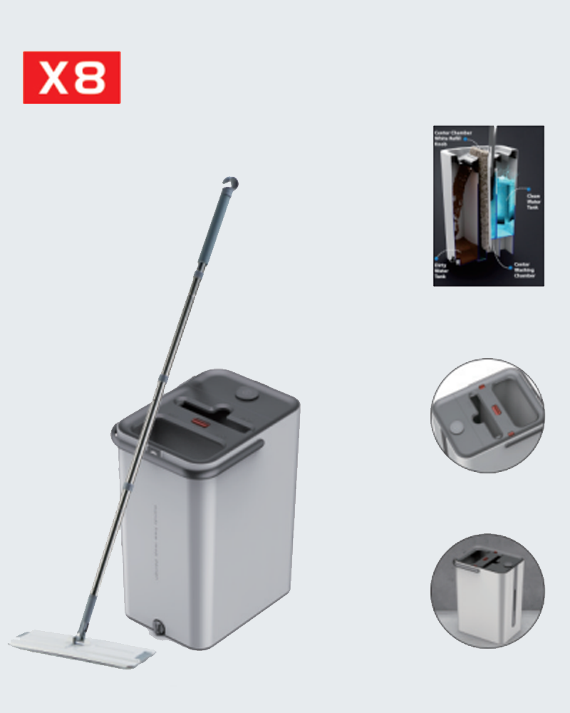 X8免提平板拖把桶套装
